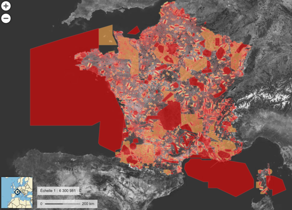 Carte sur la reglementation sur les drones