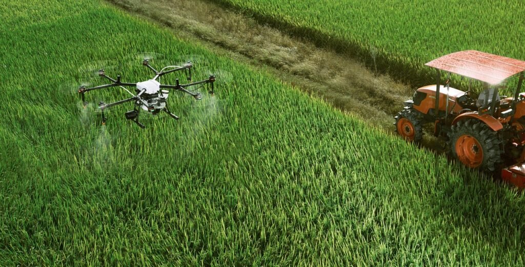 drone agriculture sur champ, cartes NDVI.