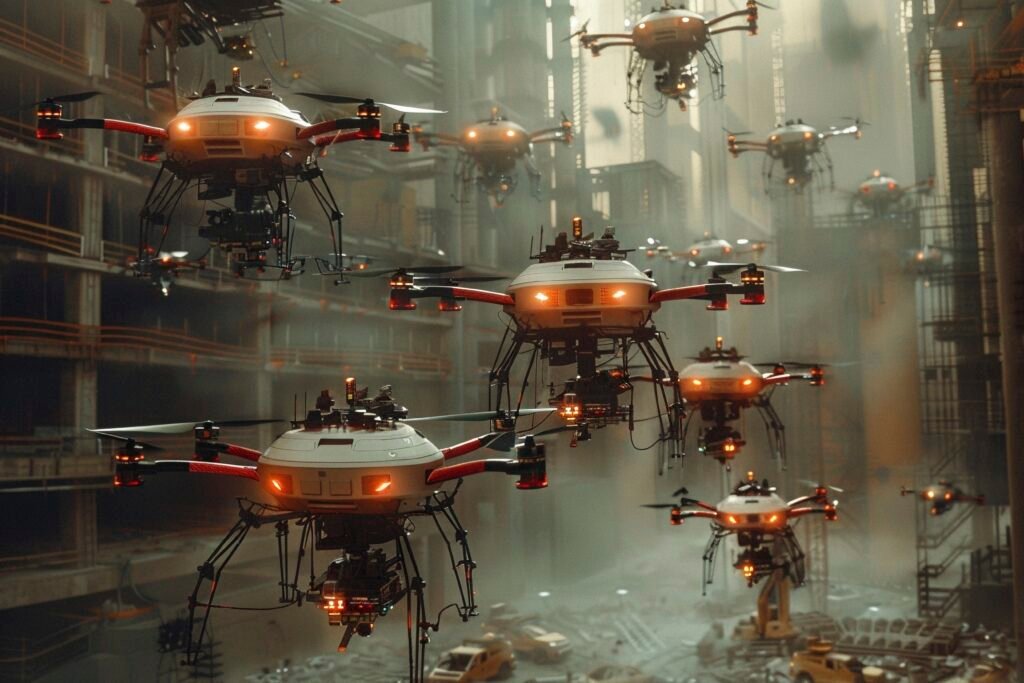 drone militaire essaim