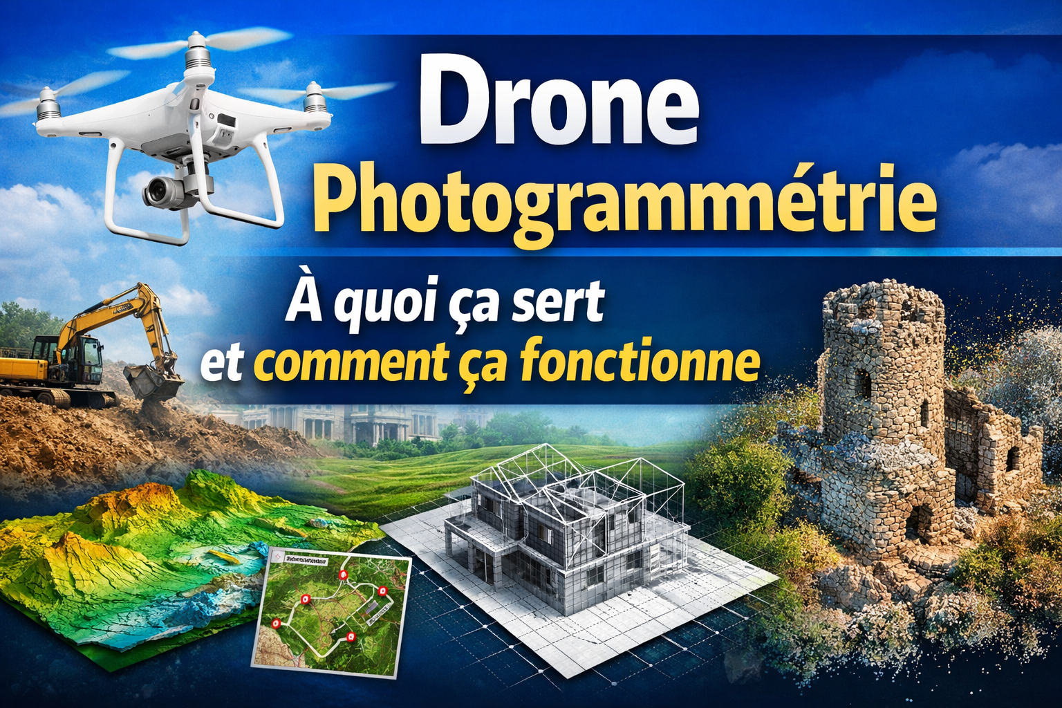 Drone Photogrammetrie et modelisation 3D et cartographie professionnels